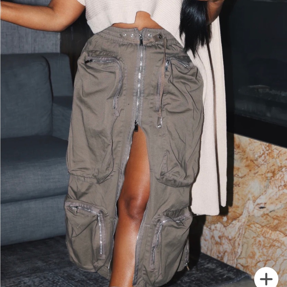 NICHOLE LYNEL - Olive Cargo Skirt